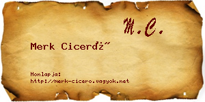 Merk Ciceró névjegykártya